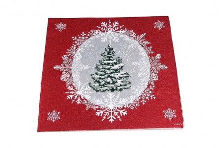 Serviette aspect tissu Mon beau sapin 40 x 40 cm decofestive.fr 2963-rg