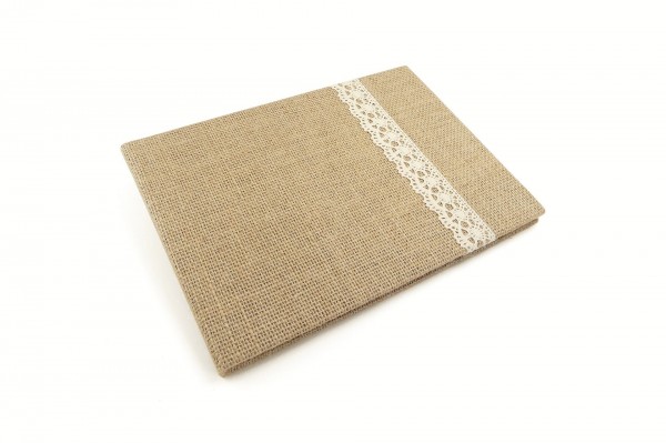 Livre d'or en jute 24 x 17,5 cm decofestive.fr 3088-nt