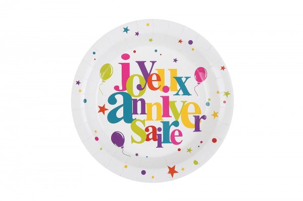 Assiette Joyeux anniversaire Festif 22,5 cm decofestive.fr 3121