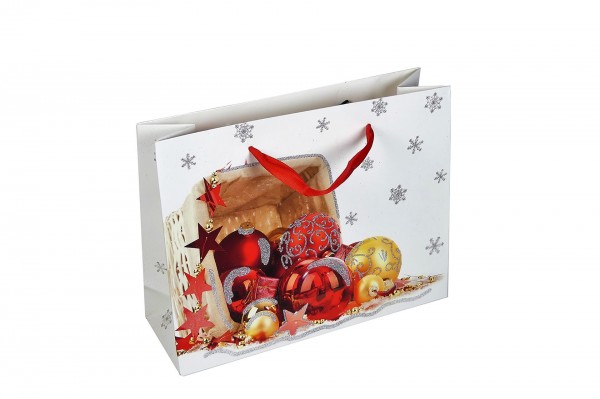 Sac déco Boules de noël pailleté 26 cm decofestive.fr 3417-026