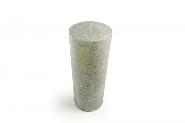 Bougie cylindre métallisée 7 x 18 cm decofestive.fr 3499-ag