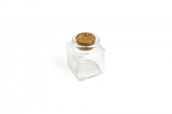 Pot carré en verre bouchon liège 5 cm decofestive.fr 3761