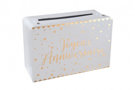 Tirelire Joyeux anniversaire 24 x 16 cm decofestive.fr 3972-or