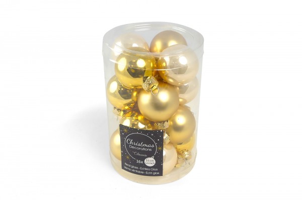 Mix de boules en verre: Perle - Or clair - Or mat 3,5 cm decofestive.fr 4050