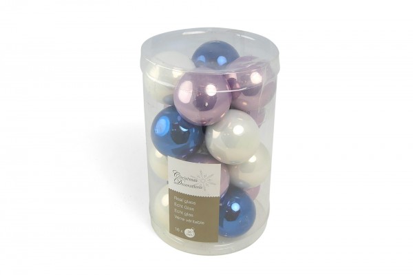 Mix de boules en verre: Lilas - Bleu nuit - Blanc 3,5 cm decofestive.fr 4051