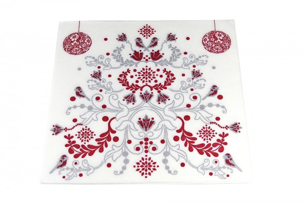 Serviette aspect tissu Arbre de vie 40 x 40 cm decofestive.fr 4203-bl