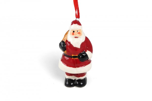 Père Noël céramique à suspendre (3 modèles) 8 cm decofestive.fr 5408-001