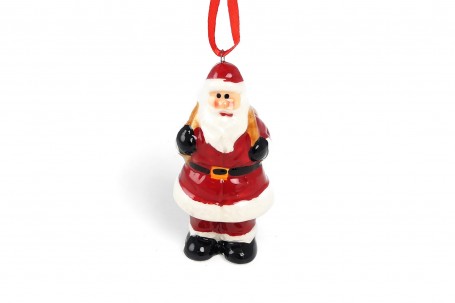 Père Noël céramique à suspendre (3 modèles) 8 cm decofestive.fr 5408-003