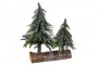 Deux sapins pailletés sur socle bois 28 cm decofestive.fr 5416