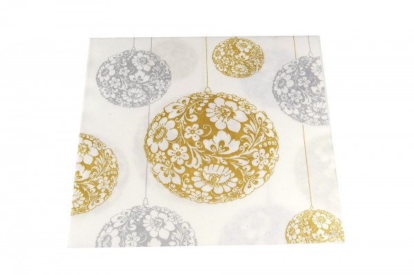 Serviette aspect tissu Boules 40 x 40 cm decofestive.fr 5493-or