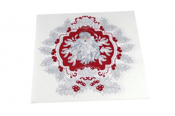 Serviette aspect tissu Père Noël 40 x 40 cm decofestive.fr 5494-rg