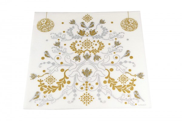 Serviette aspect tissu Arbre de vie 40 x 40 cm decofestive.fr 5496-or