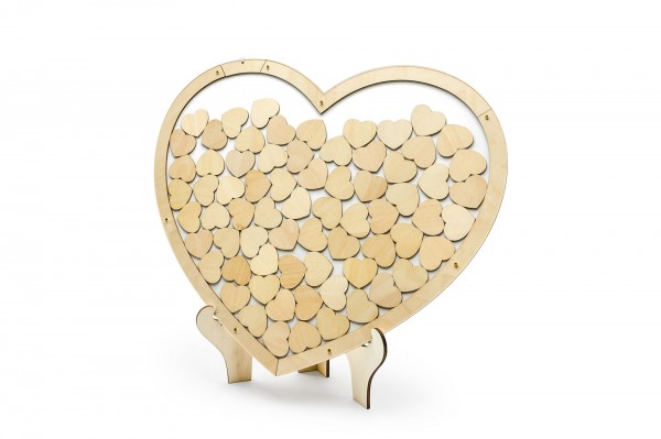 Livre d'or coeur en bois 70 coeurs à écrire 44 x 37,5 cm decofestive.fr 5571-nt