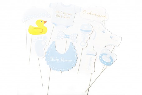 Kit photobooth Baby Shower garcon 11 pièces decofestive.fr 5739