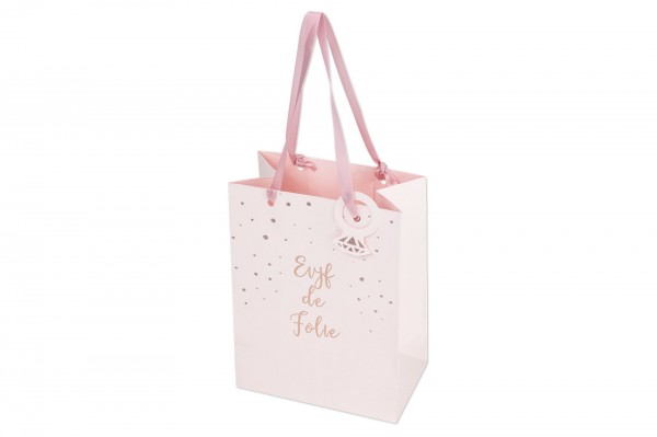 Sac EVJF de folie dorure ROSE GOLD et paillettes 20 cm decofestive.fr 5749-rs