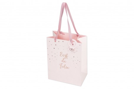 Sac EVJF de folie dorure ROSE GOLD et paillettes 20 cm decofestive.fr 5749-rs