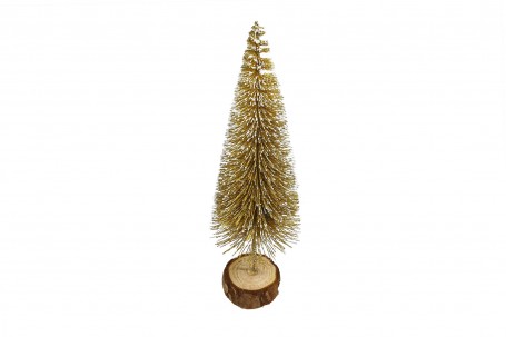 Sapin enneigé sur tronc 21 cm decofestive.fr 6681-or