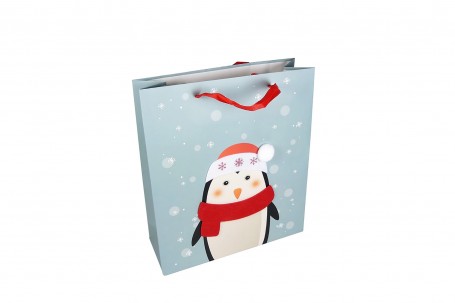 Sac papier déco Noël détail feutrine - Modèle selon stock 32 cm decofestive.fr 6748-cl