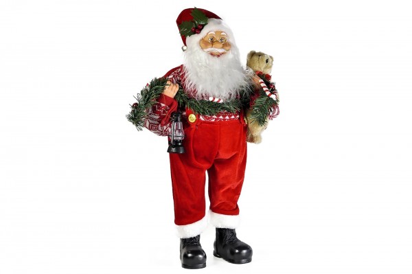 Père Noël avec guirlande 60 cm decofestive.fr 6769-rg