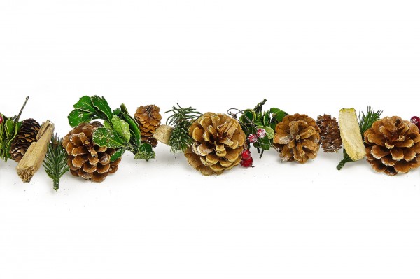 Guirlande de pommes de pins et branches de sapin 1,50 m decofestive.fr 6788-nt