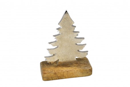 Symbole de Noël en métal sur socle en bois (3 modèles) 12 cm decofestive.fr 6794-002