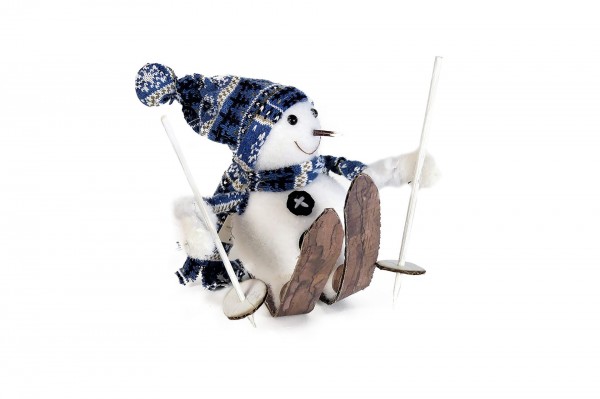 Bonhomme de neige avec skis 29 cm decofestive.fr 6805-bl