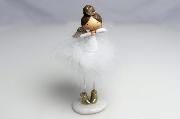 Petite fille princesse ange avec plumes 17 cm decofestive.fr 6826-bl