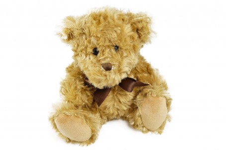 Ours tout doux peluche bouclée 15 cm decofestive.fr 6838-br