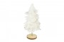 Sapin en plumes pailletées sur support en bois 25 cm decofestive.fr 6857-bl