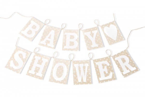 Guirlande fanions Baby Shower en lin 2,5 m decofestive.fr 6510-li