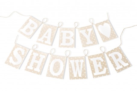 Guirlande fanions Baby Shower en lin 2,5 m decofestive.fr 6510-li