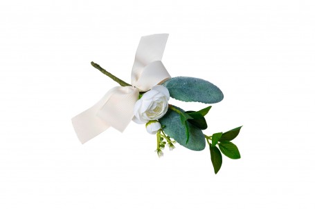 Branche de pivoines et feuillage avec ruban 20 cm decofestive.fr 6535-bl