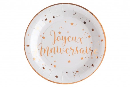 Assiette Joyeux anniversaire 22,5 cm decofestive.fr 6356-rd