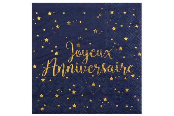 Serviette Joyeux anniversaire 25 cm decofestive.fr 6361-bm