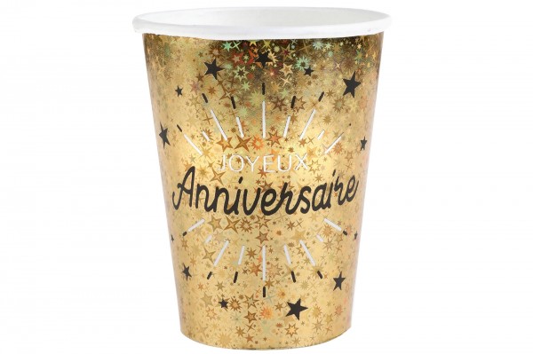 Gobelet Anniversaire étincelant 26 cl decofestive.fr 6372-or