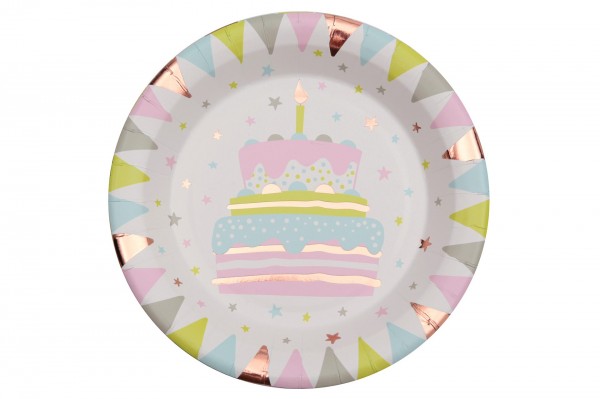 Assiette multicolore PASTEL 22,5 cm decofestive.fr 6934-cl