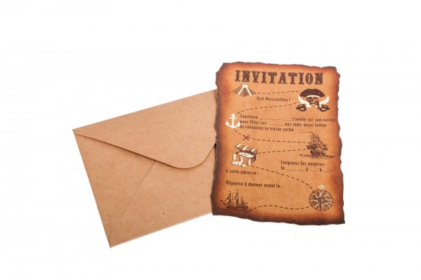 Invitation parchemin pirate avec enveloppe decofestive.fr 7533-kr