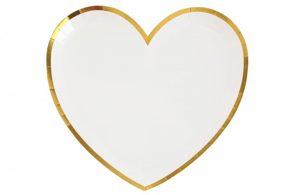Assiette cœur avec liseré or (2 couleurs) decofestive.fr 7030-bl