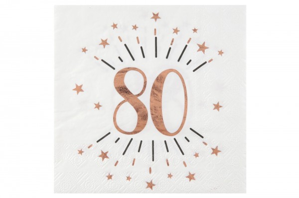 Serviette âge anniversaire étincelant rose gold decofestive.fr 7034-080