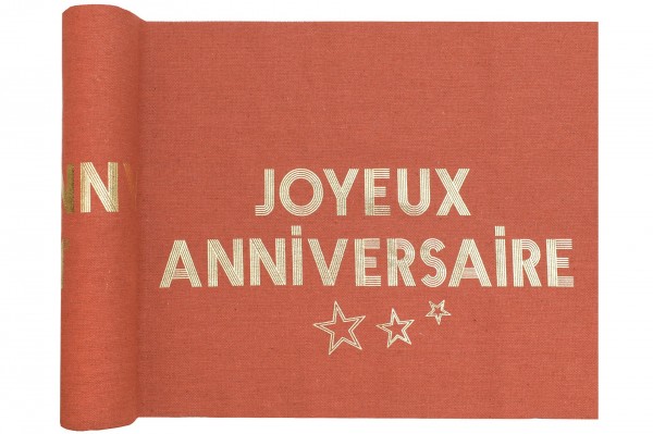 Chemin de table joyeux anniversaire terracotta decofestive.fr 8654-tr