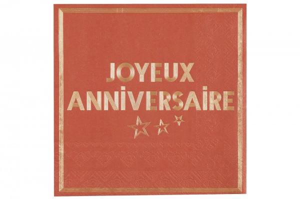 Serviette joyeux anniversaire terracotta decofestive.fr 8657-tr